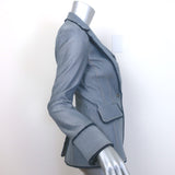 Cinq a Sept Sallie Frayed Denim Blazer Light Indigo Size 00 NEW