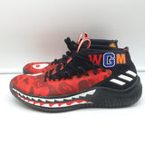 Adidas A Bathing Ape x Dame 4 Red Camo Sneakers Size 6.5 AP9976