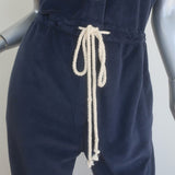 Alex Mill Benny Terry Cloth Jumpsuit Navy Size Small NEW
