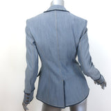 Cinq a Sept Sallie Frayed Denim Blazer Light Indigo Size 00 NEW