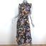 Zimmermann Sleeveless Midi Dress Sabotage Navy Floral Print Stretch Silk Size 0