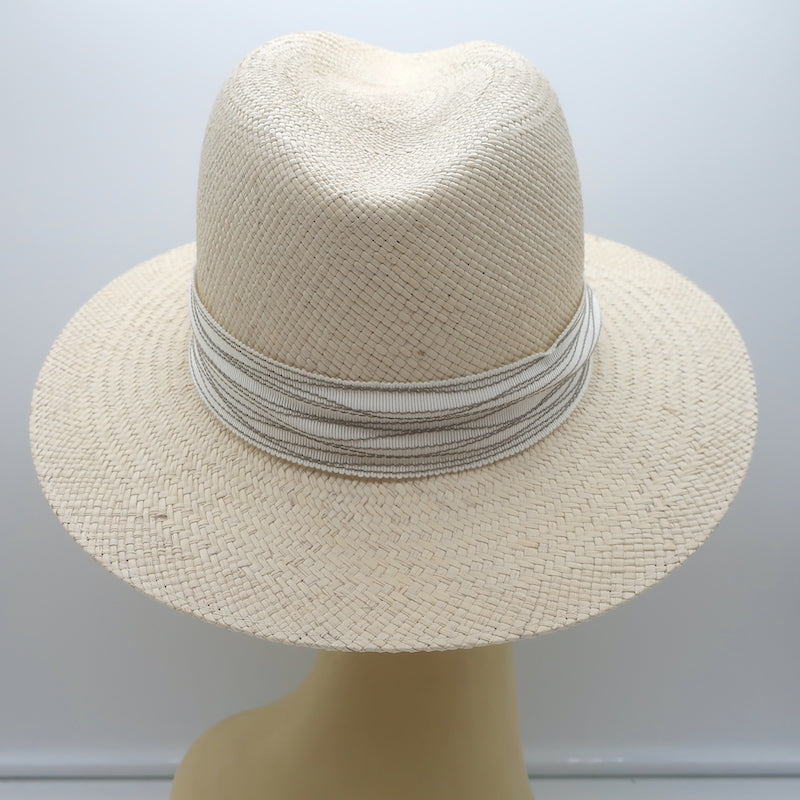 Inverni Indi Straw Panama Hat Cream Size 57 NEW