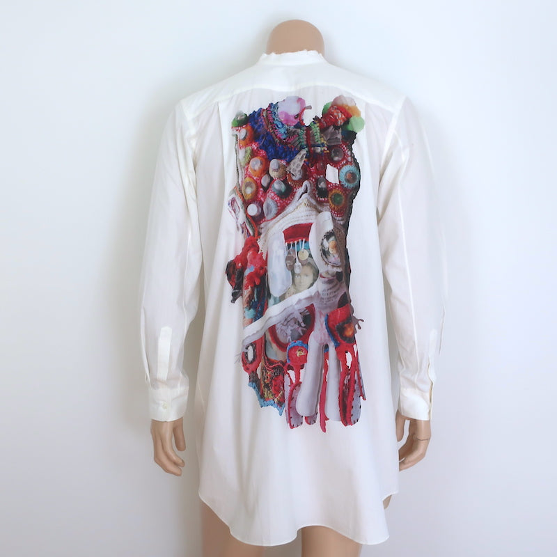 Comme des Garcons Homme X Mona Luison Shirt White Cotton Size Medium NEW