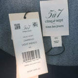 Cinq a Sept Sallie Frayed Denim Blazer Light Indigo Size 00 NEW