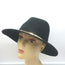 Janessa Leone Stephen Hat with Gold Bar Black Wool Felt Size Small