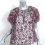 Ulla Johnson Puff Sleeve Top Arusi Fuchsia Printed Cotton-Silk Size 0