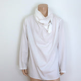 Yohji Yamamoto Pour Homme Buckled Cowl Neck Shirt White Cotton Size 2
