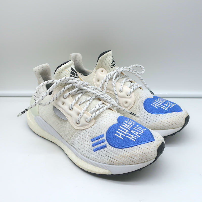 Adidas Human Made x Solar Hu Glide Blue Heart Sneakers White Size 7 Celebrity Owned Adidas Human Made x Solar Hu Glide Blue Heart Sneakers White Size 7 Celebrity Owned