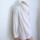 Yohji Yamamoto Pour Homme Buckled Cowl Neck Shirt White Cotton Size 2