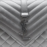 Saint Laurent Envelope Triquilt Medium Crossbody Bag Black Grained Leather