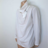 Yohji Yamamoto Pour Homme Buckled Cowl Neck Shirt White Cotton Size 2