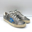 Golden Goose Superstar Low Top Sneakers Gray & Blue Distressed Leather Size 39