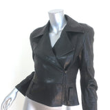 Alice + Olivia Leather Biker Jacket Black Size 4