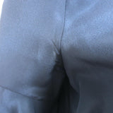 FRAME Ruffled Button-Down Shirt Navy Silk Size Extra Small Short Sleeve Blouse