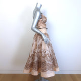 Zimmermann Crush Twist-Front Cutout Midi Dress Blush Printed Organza Size 1