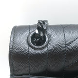 Saint Laurent Envelope Triquilt Medium Crossbody Bag Black Grained Leather