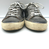Golden Goose Superstar Low Top Sneakers Gray & Blue Distressed Leather Size 39