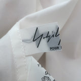 Yohji Yamamoto Pour Homme Buckled Cowl Neck Shirt White Cotton Size 2