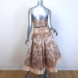 Zimmermann Crush Twist-Front Cutout Midi Dress Blush Printed Organza Size 1