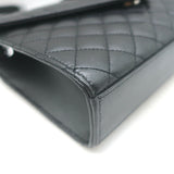 Saint Laurent Envelope Triquilt Medium Crossbody Bag Black Grained Leather