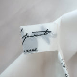 Yohji Yamamoto Pour Homme Buckled Cowl Neck Shirt White Cotton Size 2