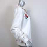 Mira Mikati Mushroom & Rainbow-Embroidered Sweatshirt Cream Cotton Size 40