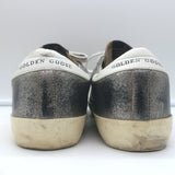 Golden Goose Superstar Low Top Sneakers Gray & Blue Distressed Leather Size 39