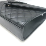 Saint Laurent Envelope Triquilt Medium Crossbody Bag Black Grained Leather