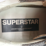 Golden Goose Superstar Low Top Sneakers Gray & Blue Distressed Leather Size 39