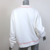 Mira Mikati Mushroom & Rainbow-Embroidered Sweatshirt Cream Cotton Size 40