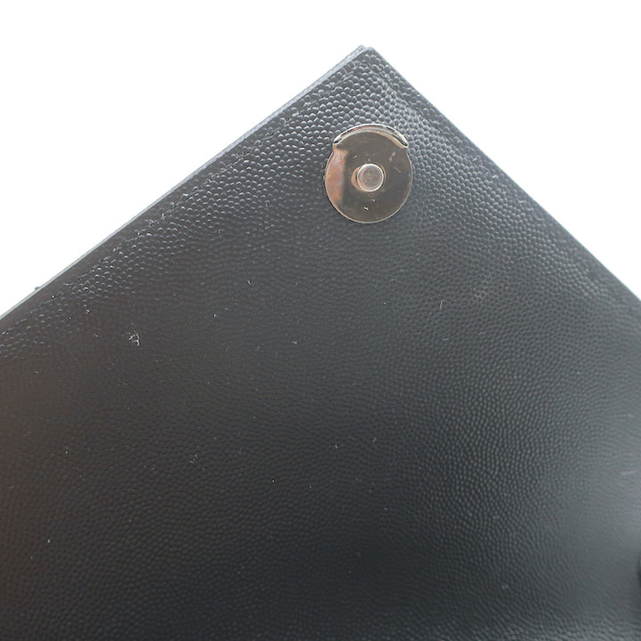 Saint Laurent Envelope Triquilt Medium Crossbody Bag Black Grained Leather