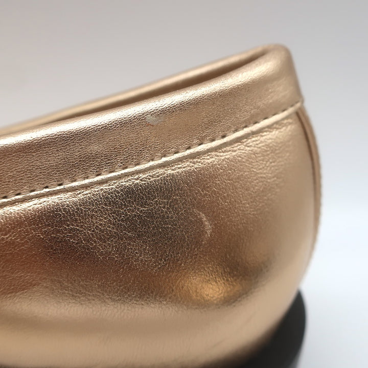 Stuart Weitzman Palmer Crystal-Embellished Loafers Rose Gold Leather Size 10.5