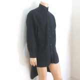 Yohji Yamamoto Pour Homme Long Staff Shirt Black Cotton Size 3