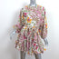 RHODE Ella Belted Mini Dress Cream/Multi Floral Print Cotton Size Extra Small