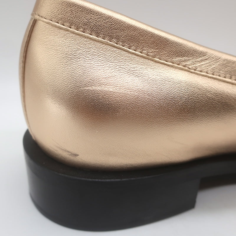 Stuart Weitzman Palmer Crystal-Embellished Loafers Rose Gold Leather Size 10.5