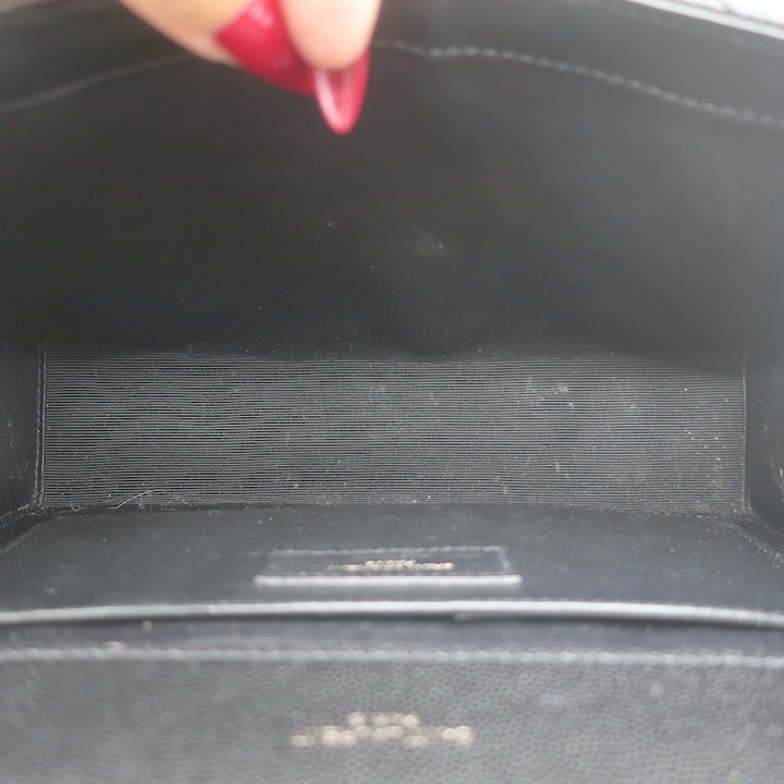 Saint Laurent Envelope Triquilt Medium Crossbody Bag Black Grained Leather