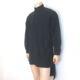 Yohji Yamamoto Pour Homme Long Staff Shirt Black Cotton Size 3