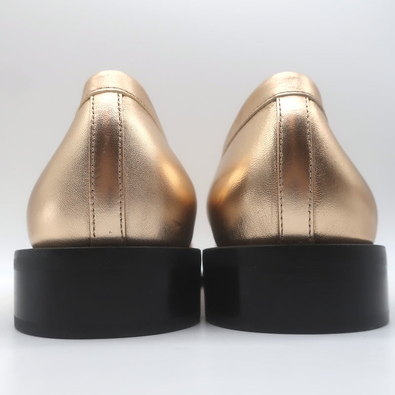 Stuart Weitzman Palmer Crystal-Embellished Loafers Rose Gold Leather Size 10.5