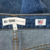 RE/DONE Wide Leg Crop Jeans Medium Blue Size 32