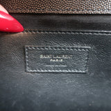 Saint Laurent Envelope Triquilt Medium Crossbody Bag Black Grained Leather