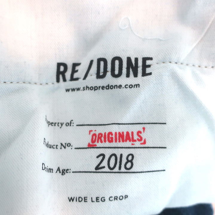 RE/DONE Wide Leg Crop Jeans Medium Blue Size 32