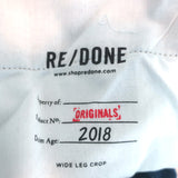 RE/DONE Wide Leg Crop Jeans Medium Blue Size 32