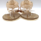 Chanel Jelly CC Camellia Thong Sandals Nude Size 39 Flat Flip Flops