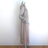 Ba&sh Paris Accordion-Pleated Metallic Printed Midi Shirt Dress Ecru Size Medium