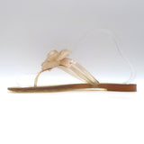 Chanel Jelly CC Camellia Thong Sandals Nude Size 39 Flat Flip Flops