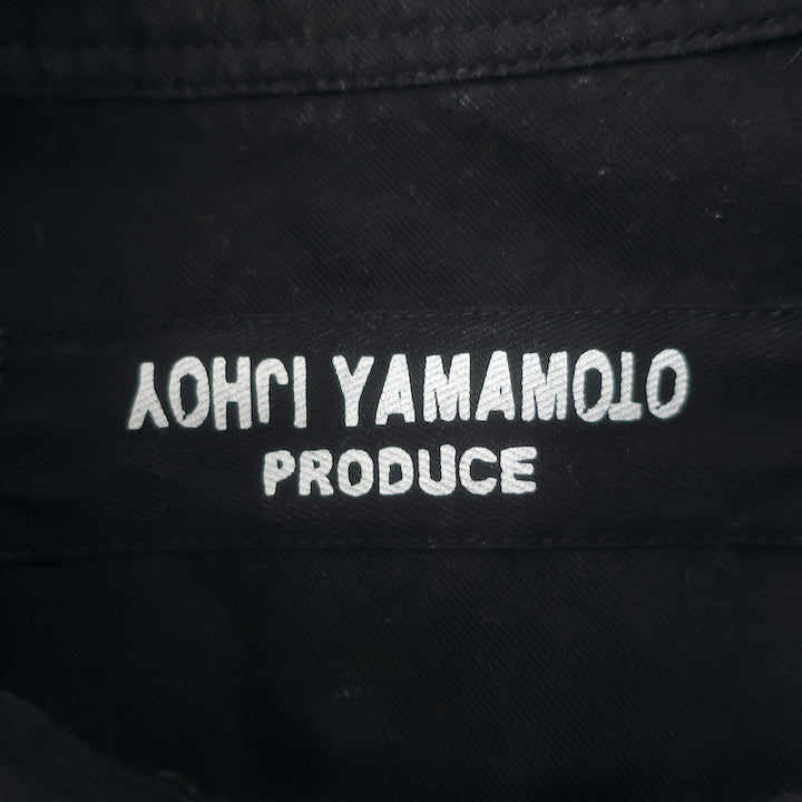 Yohji Yamamoto Pour Homme Long Staff Shirt Black Cotton Size 3