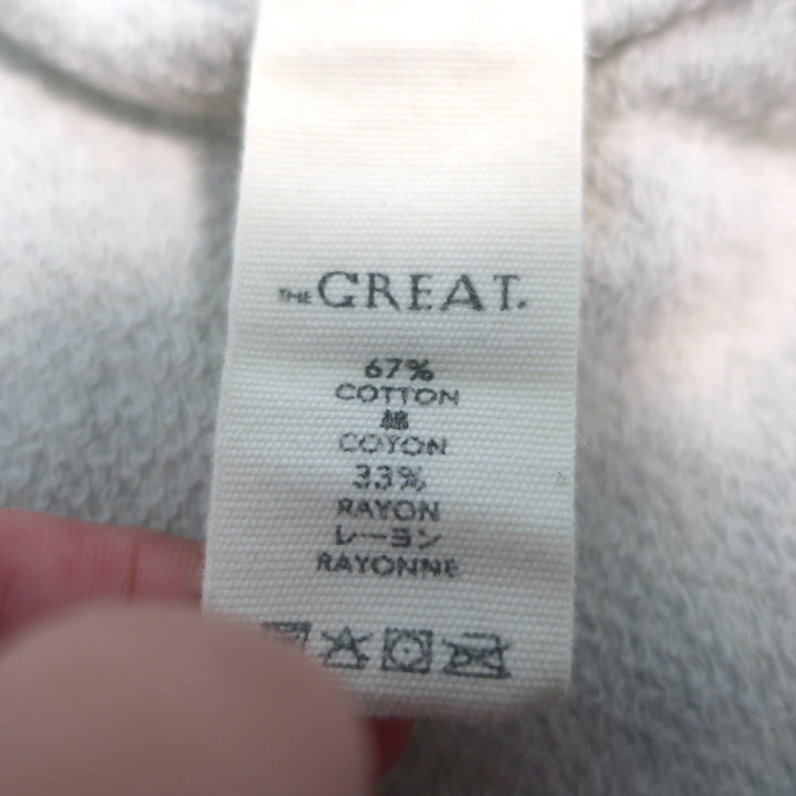THE GREAT Star-Embroidered College Sweatshirt Heather Gray Size 3