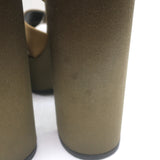 Saint Laurent Bianca 125 Crisscross Platform Sandals Olive Brown Satin Size 40