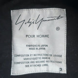 Yohji Yamamoto Pour Homme Long Staff Shirt Black Cotton Size 3