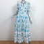 LoveShackFancy Edie Maxi Dress White/Blue Floral Print Cotton Size Extra Small